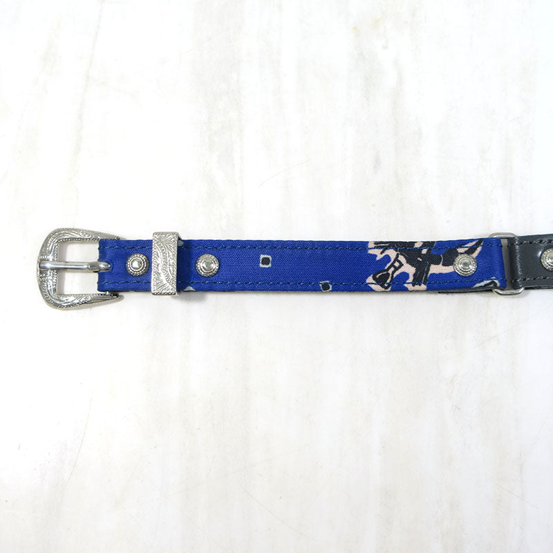 TOGA VIRILIS | トーガヴィリリース Leather Nylon Belt レザーナイロンベルト ベルト ブルー系×グレー系【三重本店】