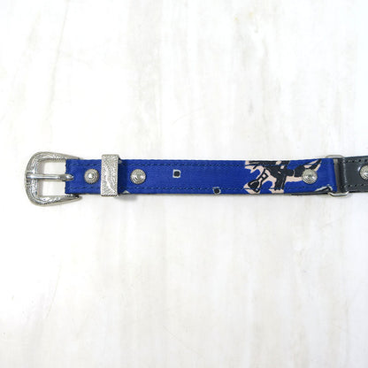 TOGA VIRILIS | トーガヴィリリース Leather Nylon Belt レザーナイロンベルト ベルト ブルー系×グレー系【三重本店】