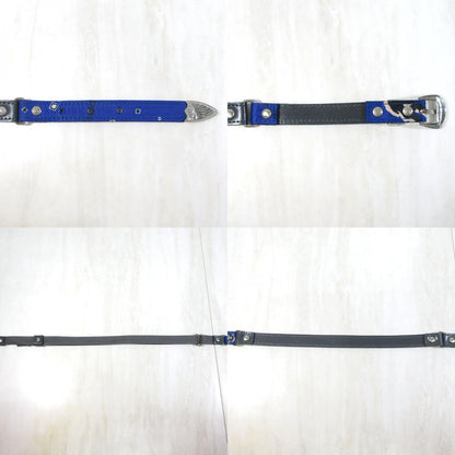 TOGA VIRILIS | トーガヴィリリース Leather Nylon Belt レザーナイロンベルト ベルト ブルー系×グレー系【三重本店】
