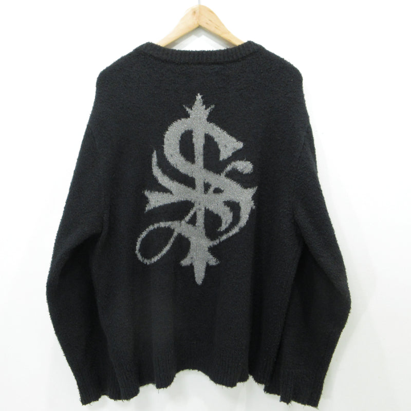 SUPPLIER | サプライヤー Glitter Cross Shaggy Knit シャギークルーニット ニット ブラック サイズ：M【三重本店】