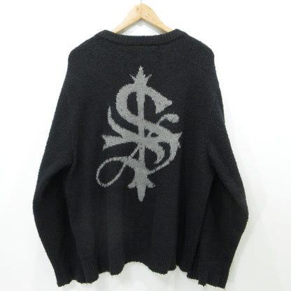 SUPPLIER | サプライヤー Glitter Cross Shaggy Knit シャギークルーニット ニット ブラック サイズ：M【三重本店】