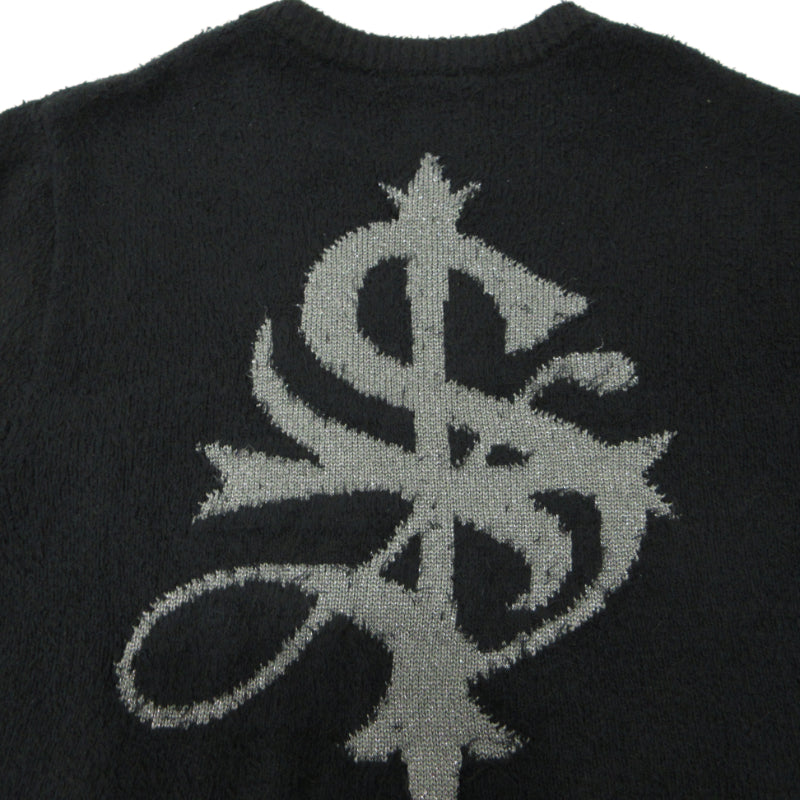 SUPPLIER | サプライヤー Glitter Cross Shaggy Knit シャギークルーニット ニット ブラック サイズ：M【三重本店】