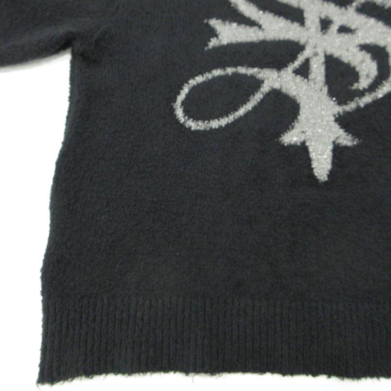 SUPPLIER | サプライヤー Glitter Cross Shaggy Knit シャギークルーニット ニット ブラック サイズ：M【三重本店】