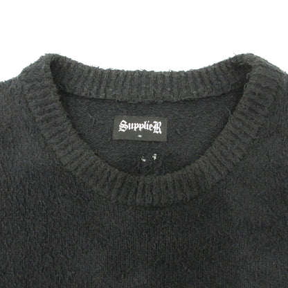 SUPPLIER | サプライヤー Glitter Cross Shaggy Knit シャギークルーニット ニット ブラック サイズ：M【三重本店】
