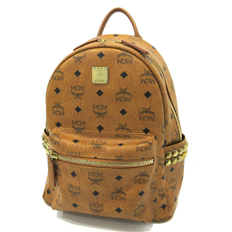 MCM | エム・シー・エム Stark サイドスタッズ バックパック リュック・デイパック MMK6SVE37CO001 ブラウン【三重本店】