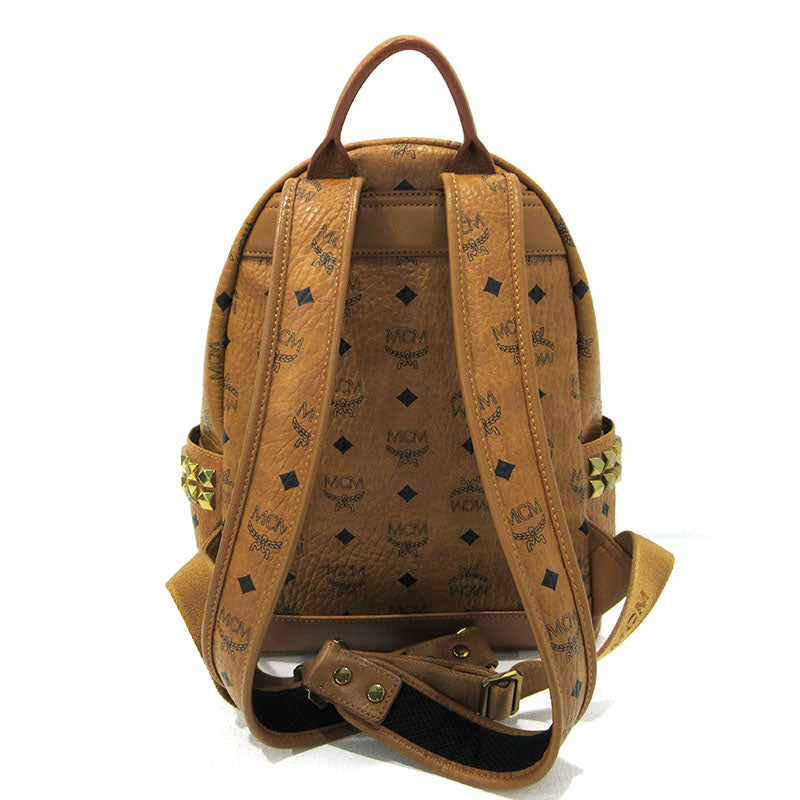 MCM | エム・シー・エム Stark サイドスタッズ バックパック リュック・デイパック MMK6SVE37CO001 ブラウン【三重本店】