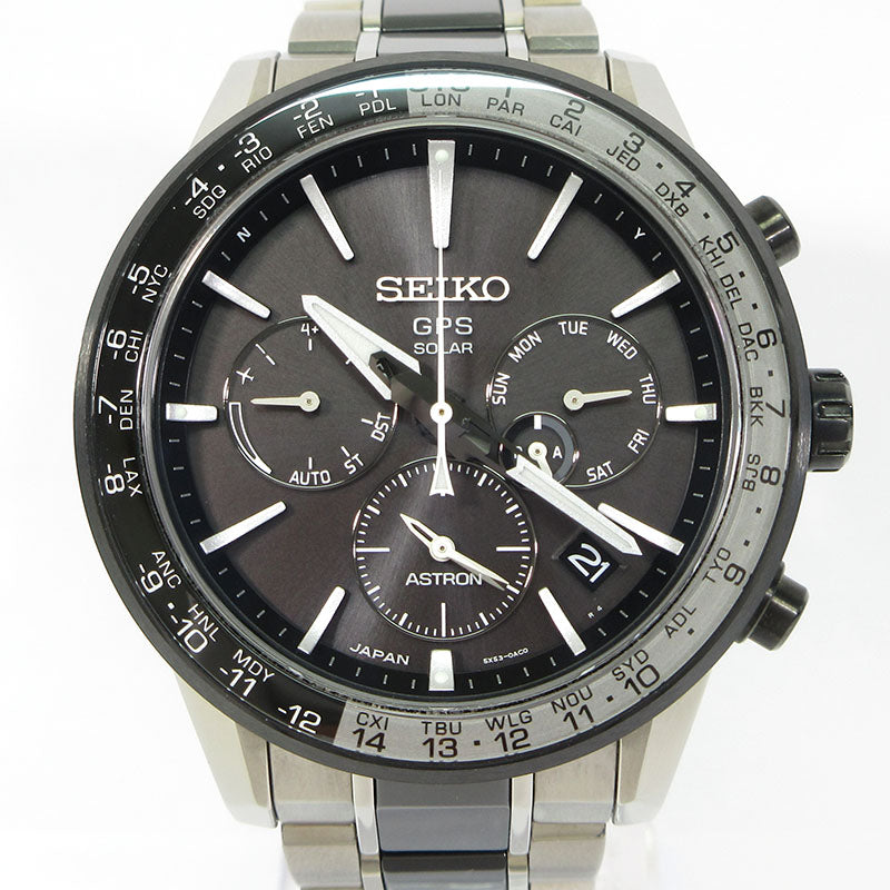 SEIKO | セイコー ASTRON アストロン 5Xシリーズ デュアルタイム 腕時計 SBXC011 多針アナログ表示 ソーラー電波時計 ブラック×グレー×シルバー【三重本店】