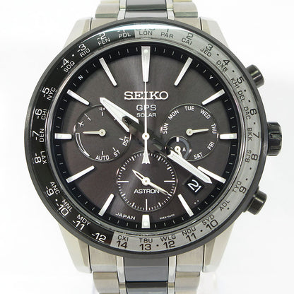 SEIKO | セイコー ASTRON アストロン 5Xシリーズ デュアルタイム 腕時計 SBXC011 多針アナログ表示 ソーラー電波時計 ブラック×グレー×シルバー【三重本店】