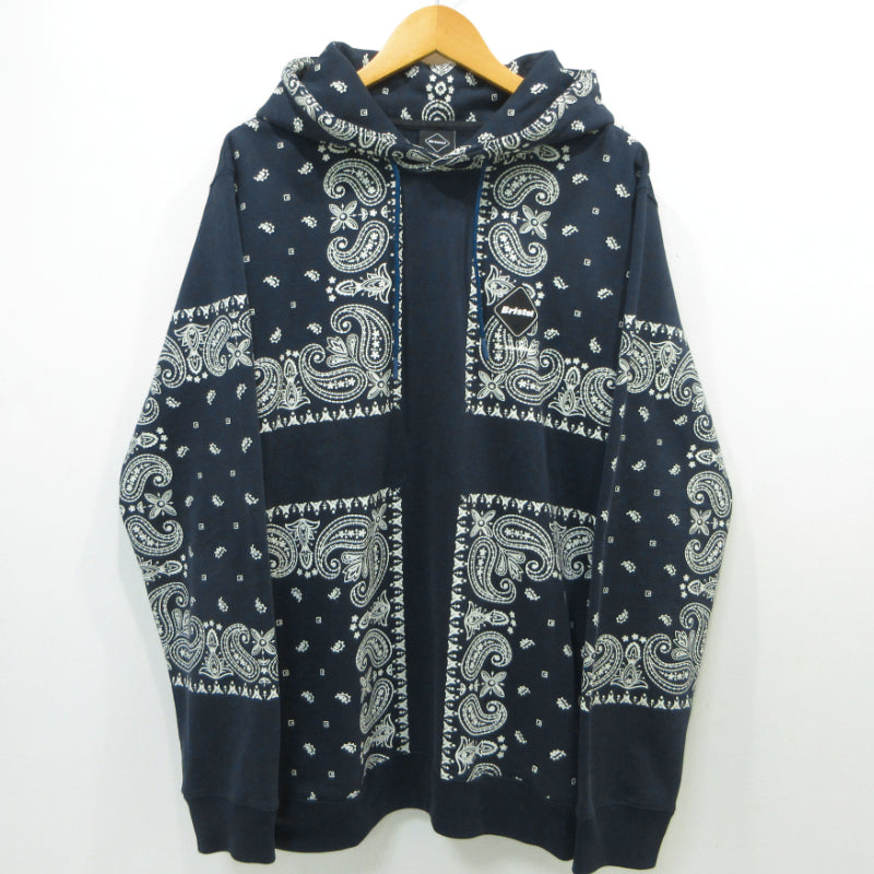 FCRB | エフシーアールビー ペイズリー BANDANA SWEAT HOODIE バンダナスウェットフーディ パーカー FCRB-260041 ネイビー サイズ：XL【三重本店】