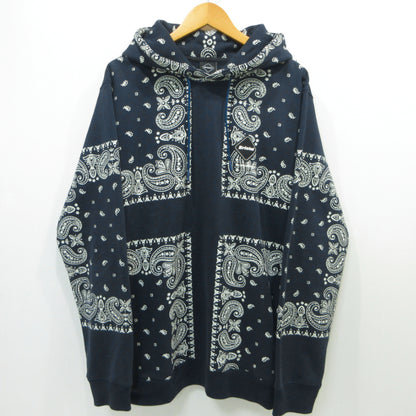 FCRB | エフシーアールビー ペイズリー BANDANA SWEAT HOODIE バンダナスウェットフーディ パーカー FCRB-260041 ネイビー サイズ：XL【三重本店】