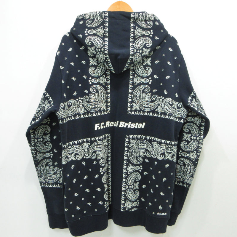 FCRB | エフシーアールビー ペイズリー BANDANA SWEAT HOODIE バンダナスウェットフーディ パーカー FCRB-260041 ネイビー サイズ：XL【三重本店】
