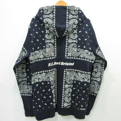 FCRB | エフシーアールビー ペイズリー BANDANA SWEAT HOODIE バンダナスウェットフーディ パーカー FCRB-260041 ネイビー サイズ：XL【三重本店】