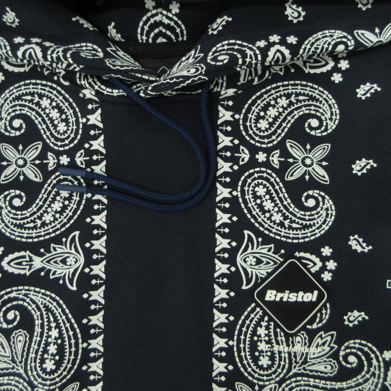 FCRB | エフシーアールビー ペイズリー BANDANA SWEAT HOODIE バンダナスウェットフーディ パーカー FCRB-260041 ネイビー サイズ：XL【三重本店】
