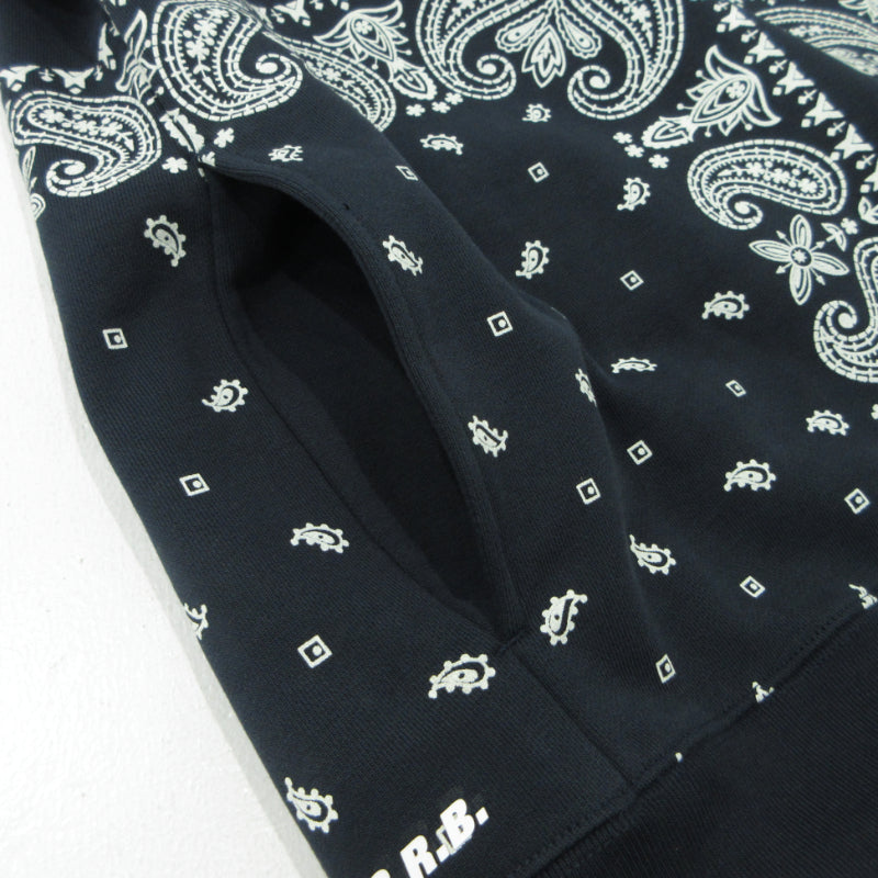 FCRB | エフシーアールビー ペイズリー BANDANA SWEAT HOODIE バンダナスウェットフーディ パーカー FCRB-260041 ネイビー サイズ：XL【三重本店】