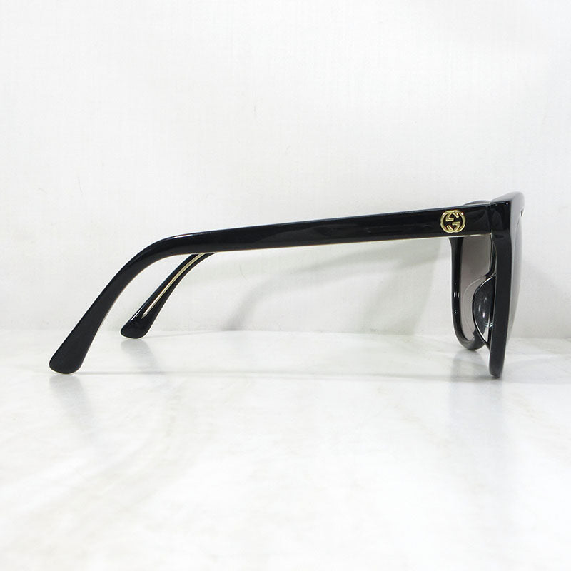 GUCCI | グッチ ウェリントンシェイプ サングラス インターロッキングG グラデーションレンズ サイズ：56□17-145 サングラス GG0081SK 001 ブラック×ゴールド系など【三重本店】