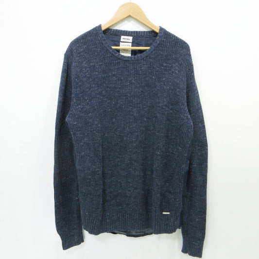 DIESEL | ディーゼル シャンブレー切替 ニット インディゴ サイズ：XL【三重本店】