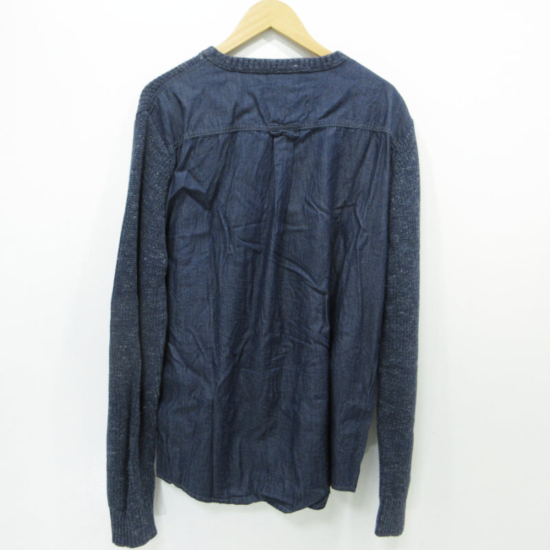 DIESEL | ディーゼル シャンブレー切替 ニット インディゴ サイズ：XL【三重本店】