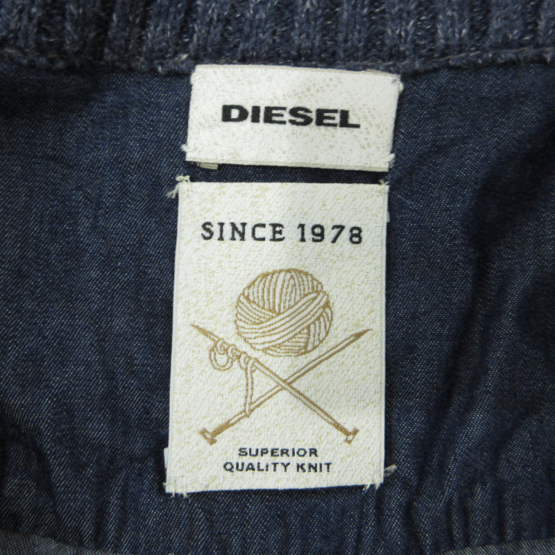 DIESEL | ディーゼル シャンブレー切替 ニット インディゴ サイズ：XL【三重本店】