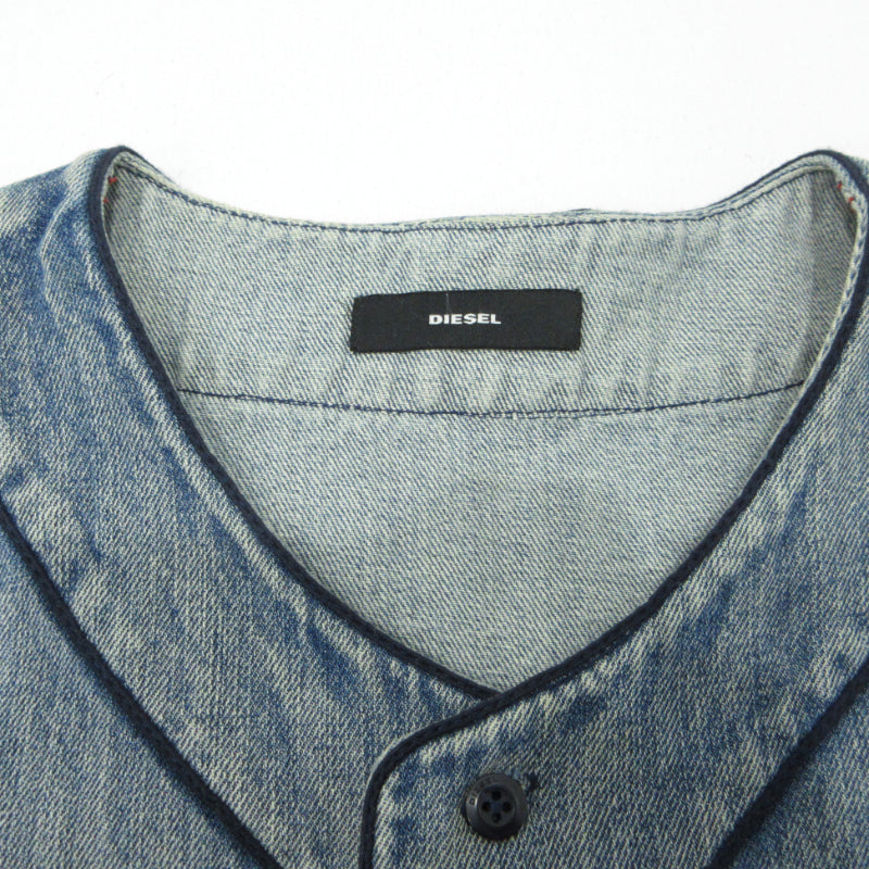 DIESEL | ディーゼル ベースボールシャツ 半袖シャツ ブルー サイズ：XXL【三重本店】