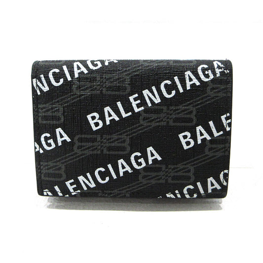 BALENCIAGA | バレンシアガ BBロゴ コンパクトウォレット 三つ折り財布 594312 ブラック【三重本店】