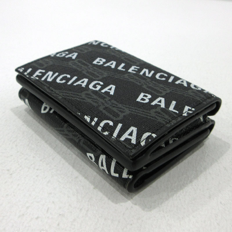 BALENCIAGA | バレンシアガ BBロゴ コンパクトウォレット 三つ折り財布 594312 ブラック【三重本店】