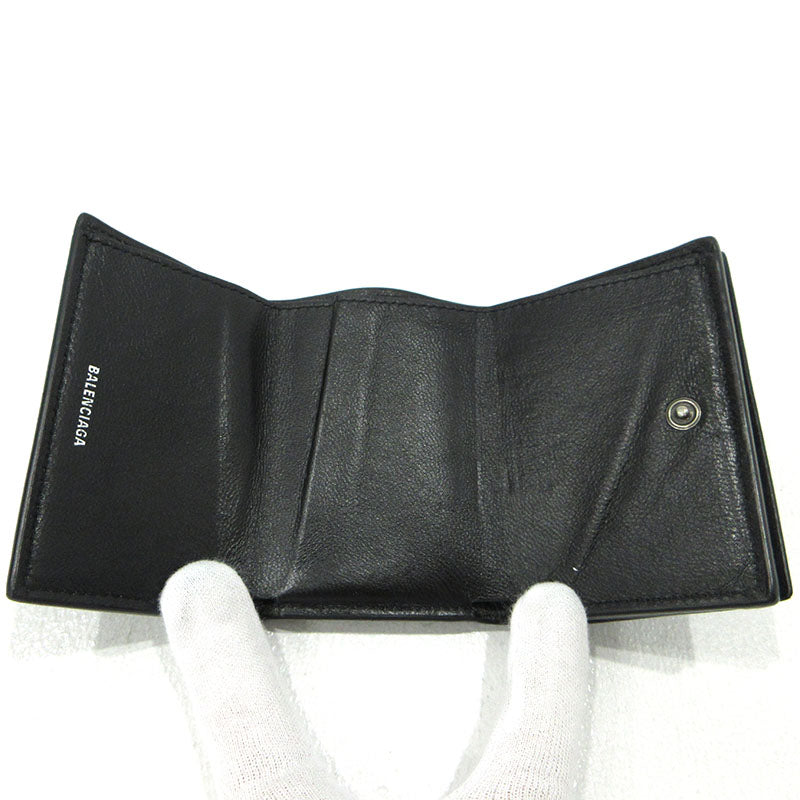 BALENCIAGA | バレンシアガ BBロゴ コンパクトウォレット 三つ折り財布 594312 ブラック【三重本店】