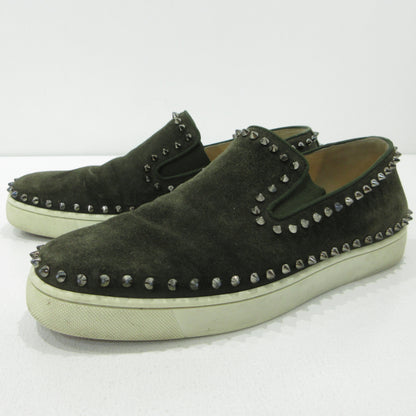 Christian Louboutin | クリスチャンルブタン Pik Boat スパイクスタッズ スリッポン カーキグリーン【三重本店】