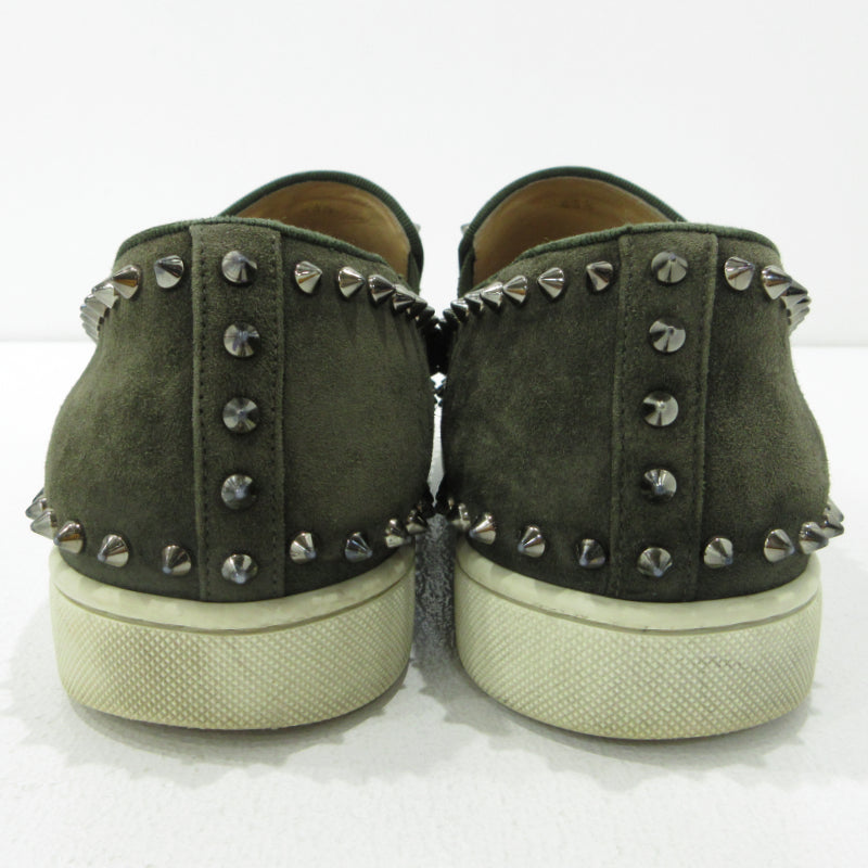 Christian Louboutin | クリスチャンルブタン Pik Boat スパイクスタッズ スリッポン カーキグリーン【三重本店】