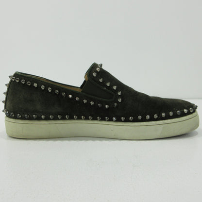 Christian Louboutin | クリスチャンルブタン Pik Boat スパイクスタッズ スリッポン カーキグリーン【三重本店】