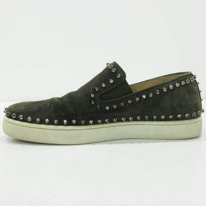 Christian Louboutin | クリスチャンルブタン Pik Boat スパイクスタッズ スリッポン カーキグリーン【三重本店】