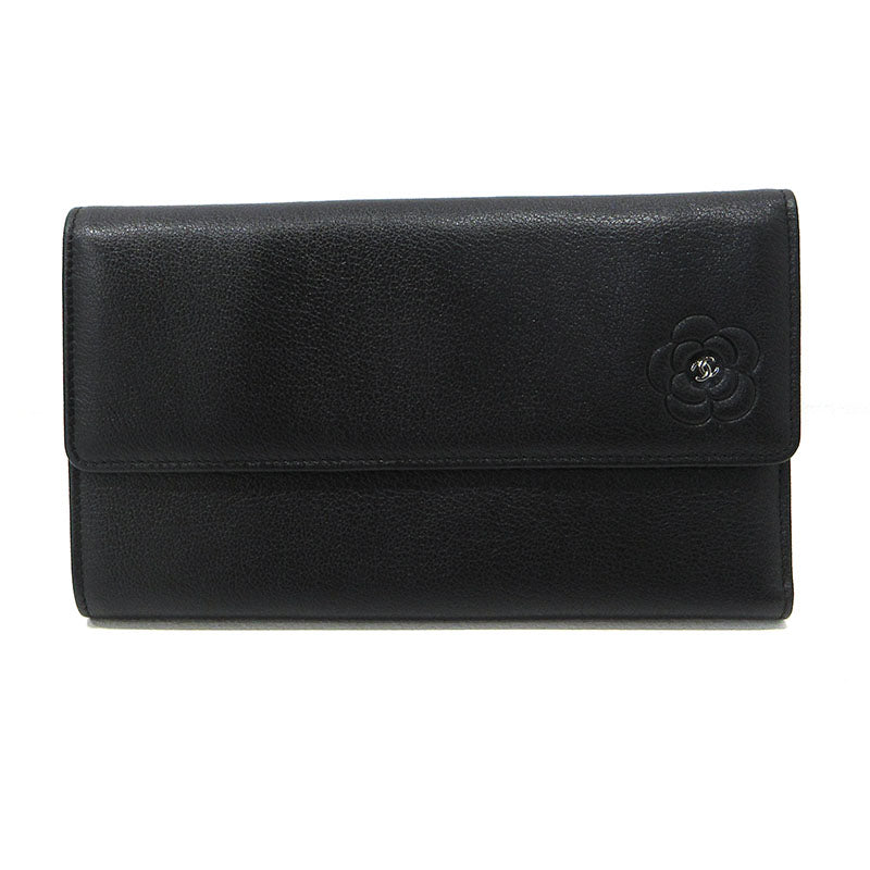 CHANEL | シャネル カメリア 三つ折り 長財布 ブラック【三重本店】