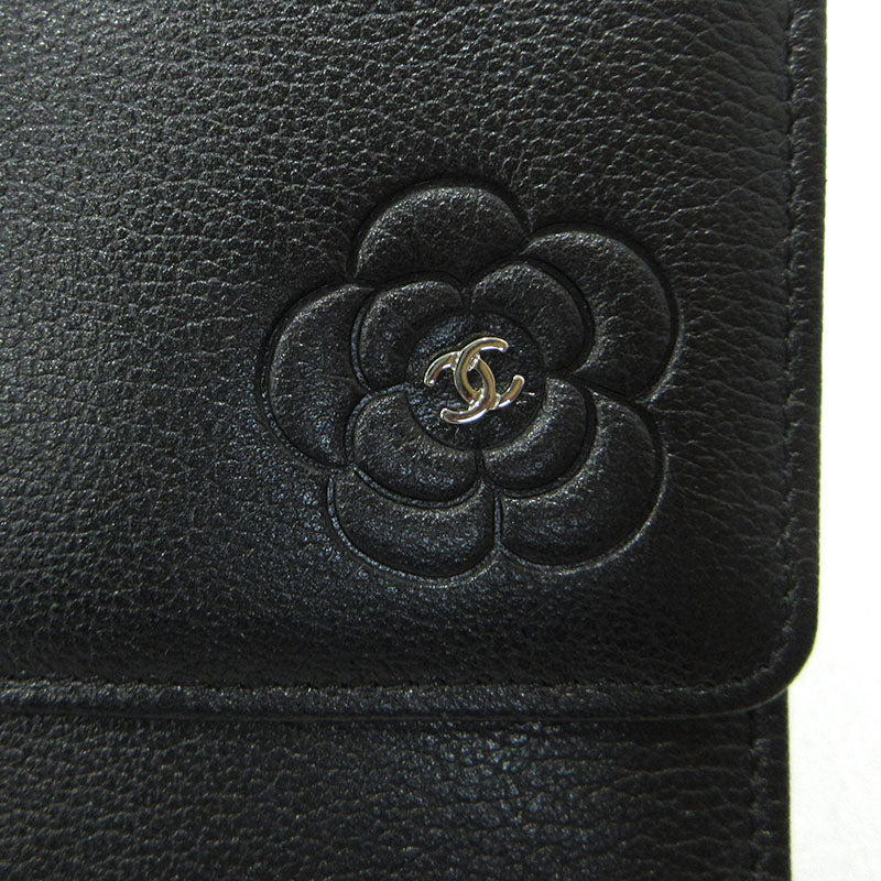 CHANEL | シャネル カメリア 三つ折り 長財布 ブラック【三重本店】