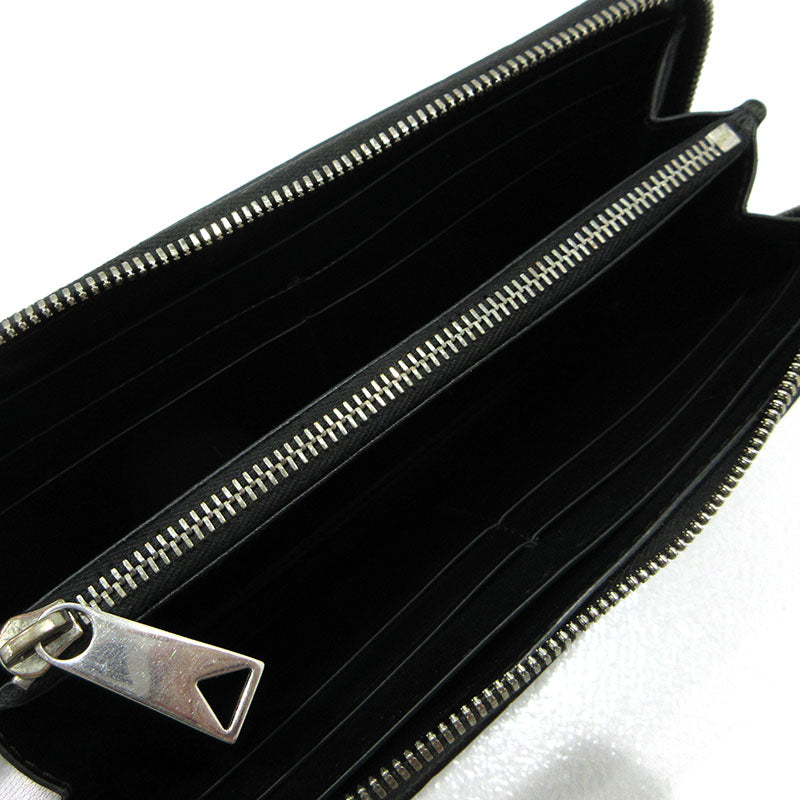 BOTTEGA VENETA | ボッテガヴェネタ 型押し ラウンドファスナー 長財布 593217 ブラック【三重本店】