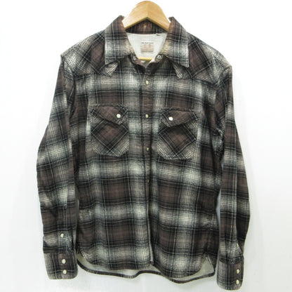THE FLAT HEAD | ザフラットヘッド チェック柄 フランネルウエスタンシャツ 長袖シャツ ブラウン サイズ：40【三重本店】