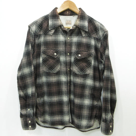 THE FLAT HEAD | ザフラットヘッド チェック柄 フランネルウエスタンシャツ 長袖シャツ ブラウン サイズ：40【三重本店】