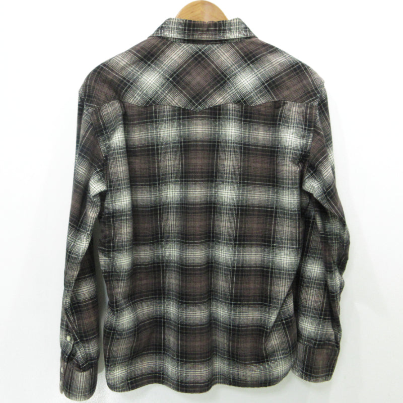 THE FLAT HEAD | ザフラットヘッド チェック柄 フランネルウエスタンシャツ 長袖シャツ ブラウン サイズ：40【三重本店】