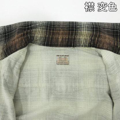 THE FLAT HEAD | ザフラットヘッド チェック柄 フランネルウエスタンシャツ 長袖シャツ ブラウン サイズ：40【三重本店】