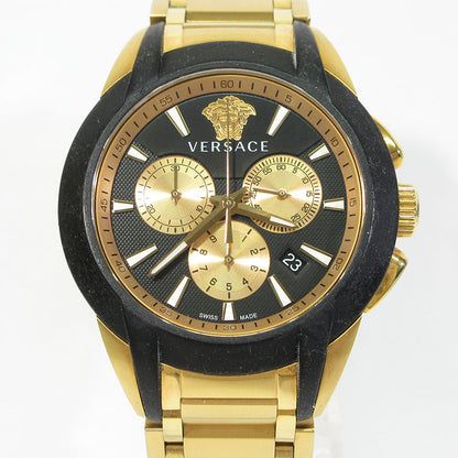 VERSACE | ヴェルサーチ VEM8 CHARACTER CHRONO キャラクタークロノ / メデューサ クロノグラフ 腕時計 多針アナログ表示 クオーツ ゴールド系×ブラック【三重本店】