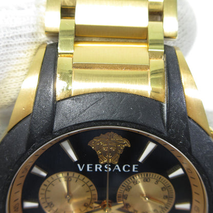 VERSACE | ヴェルサーチ VEM8 CHARACTER CHRONO キャラクタークロノ / メデューサ クロノグラフ 腕時計 多針アナログ表示 クオーツ ゴールド系×ブラック【三重本店】
