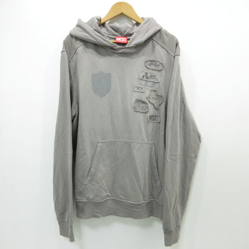 DIESEL | ディーゼル パッチディティール パーカー A10450 グレー サイズ：XXL【三重本店】