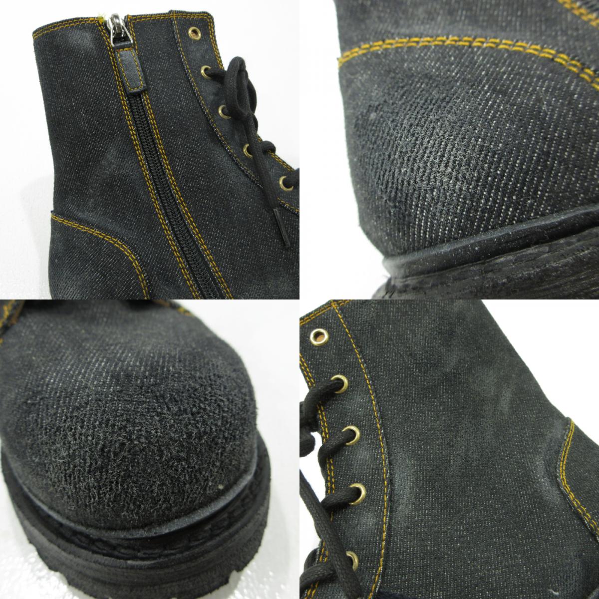 GUCCI | グッチ サイドジップ シェリーライン Clerc Denim クレール デニム ブーツ 761989 ネイビー【三重本店】