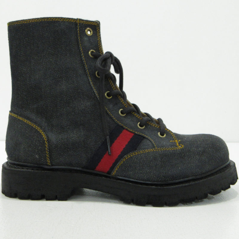 GUCCI | グッチ サイドジップ シェリーライン Clerc Denim クレール デニム ブーツ 761989 ネイビー【三重本店】