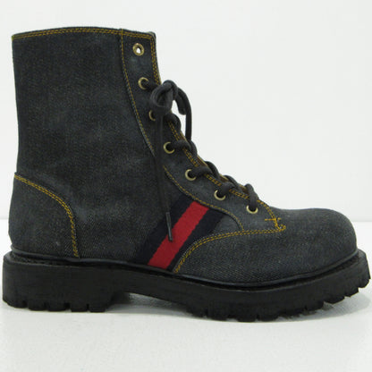 GUCCI | グッチ サイドジップ シェリーライン Clerc Denim クレール デニム ブーツ 761989 ネイビー【三重本店】