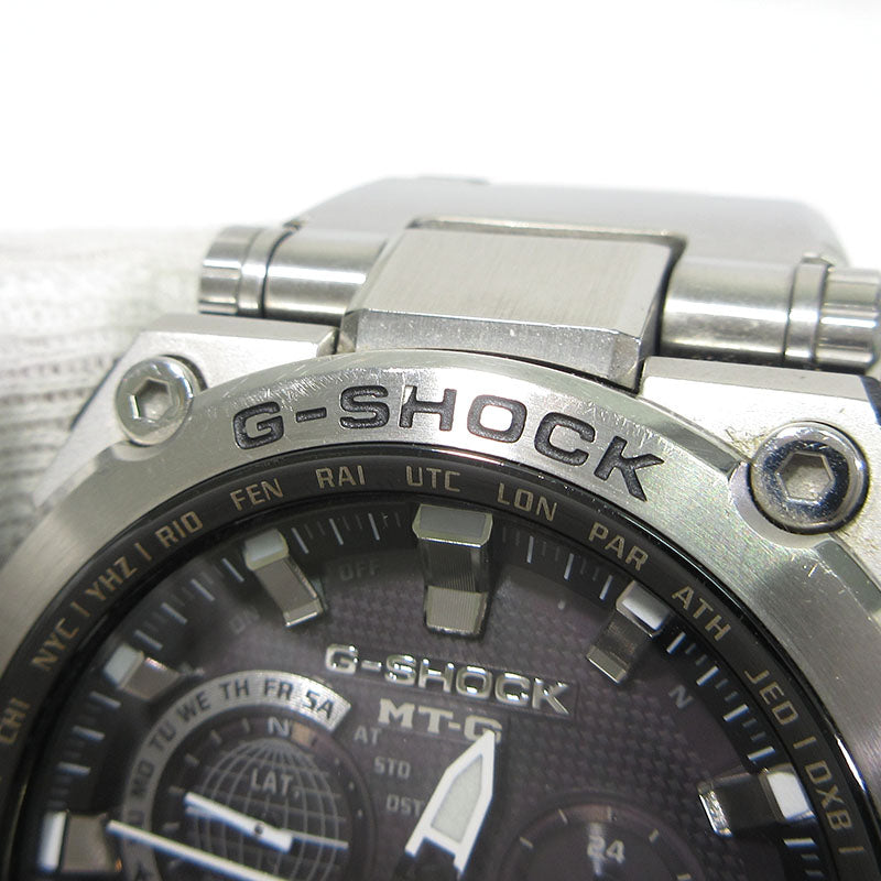 CASIO | カシオ G-SHOCK MT-G GPSハイブリッド電波ソーラー 腕時計 MTG-G1000D-1AJF 多針アナログ表示 タフソーラー電波時計 ブラック×シルバー【三重本店】