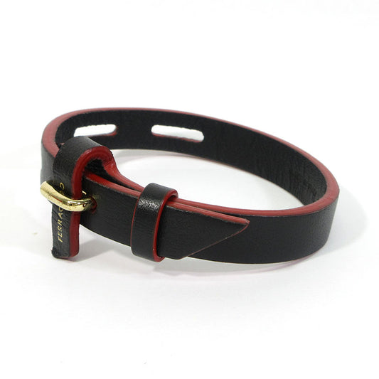 Salvatore Ferragamo | サルヴァトーレフェラガモ レザーブレスレット ブレスレット 0764613 ブラック×レッド【三重本店】