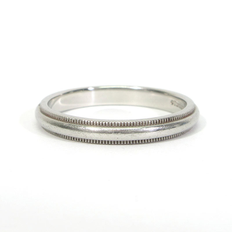 Tiffany&co | ティファニー トゥギャザー ミルグレイン バンドリング / プラチナリング サイズ：約21号 リング・指輪 シルバー【三重本店】