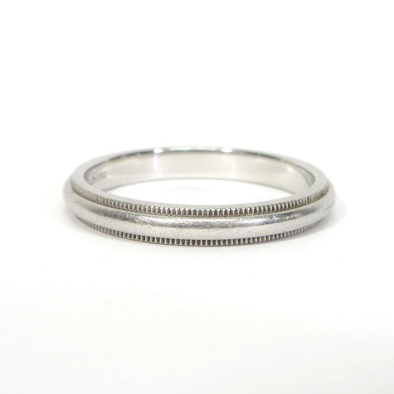 Tiffany&co | ティファニー トゥギャザー ミルグレイン バンドリング / プラチナリング サイズ：約21号 リング・指輪 シルバー【三重本店】