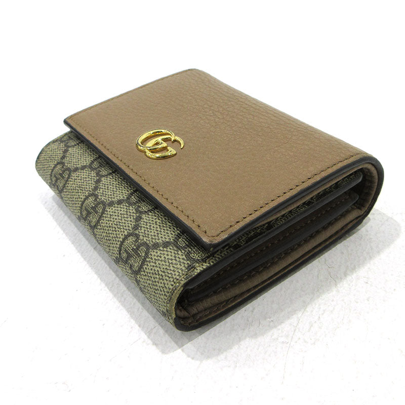 GUCCI | グッチ GGマーモント ダブルG 二つ折り財布 598587 ブラウン【三重本店】