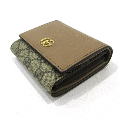 GUCCI | グッチ GGマーモント ダブルG 二つ折り財布 598587 ブラウン【三重本店】