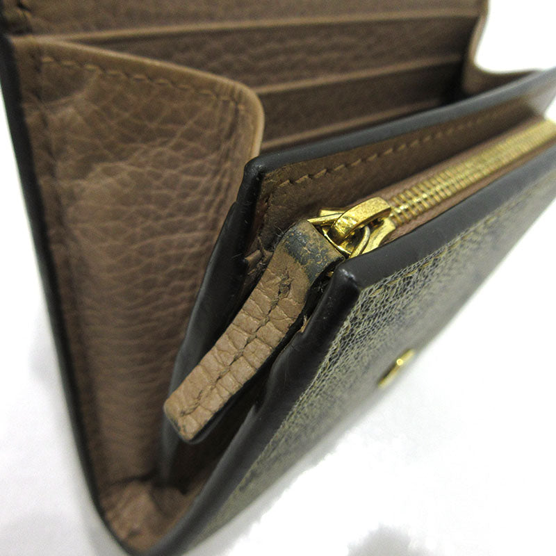 GUCCI | グッチ GGマーモント ダブルG 二つ折り財布 598587 ブラウン【三重本店】